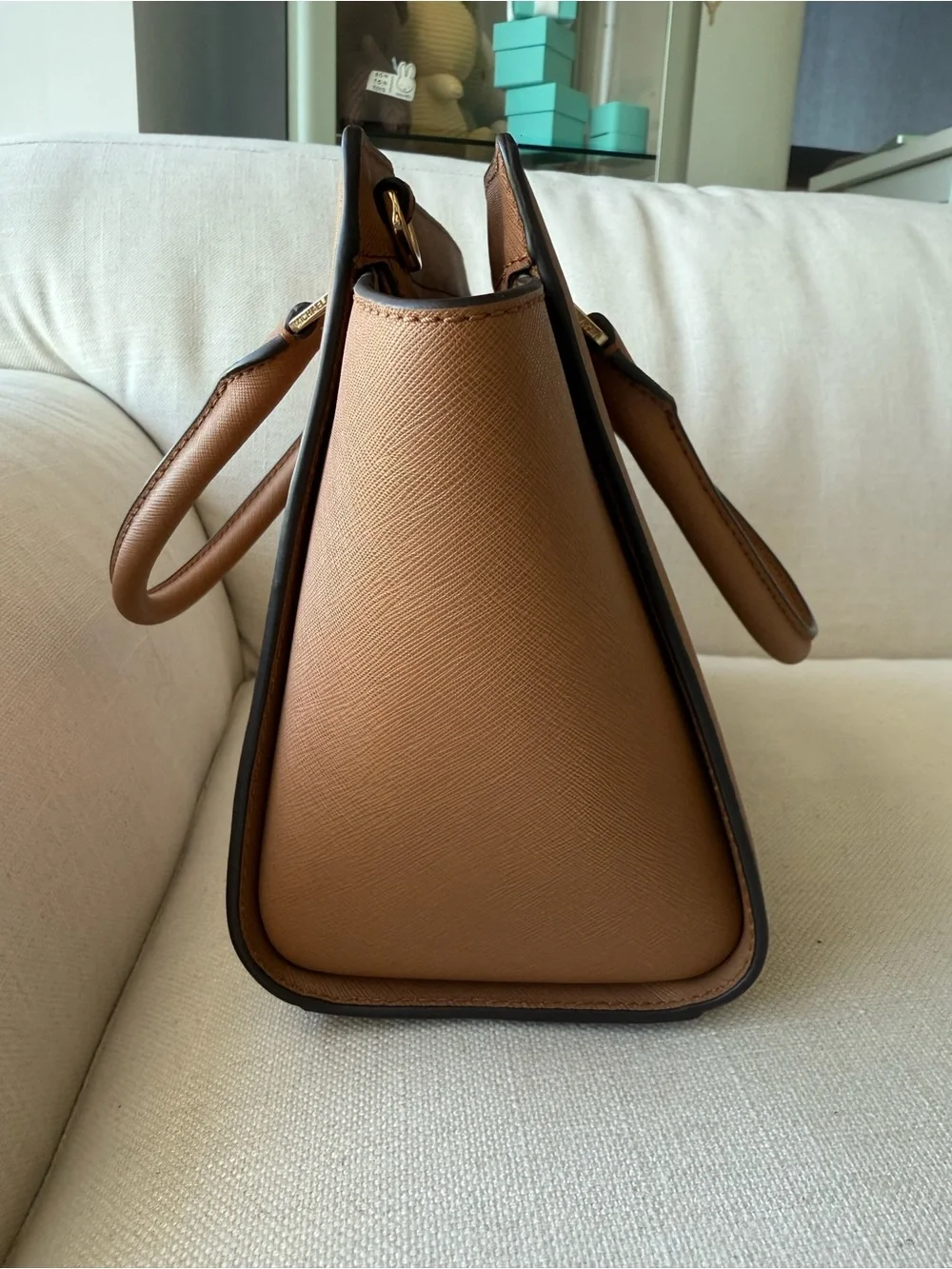 Michael Kors Salma Acorn Saffiano Leather Satchel with Gold Hardware